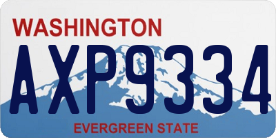 WA license plate AXP9334