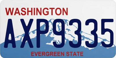 WA license plate AXP9335