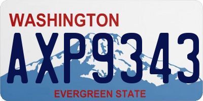 WA license plate AXP9343