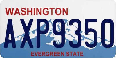 WA license plate AXP9350