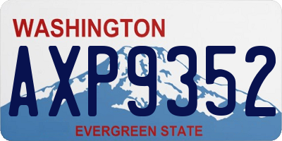 WA license plate AXP9352