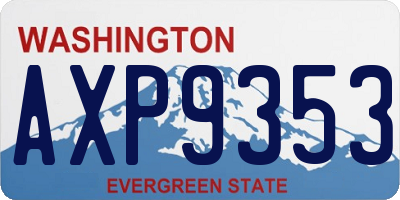 WA license plate AXP9353