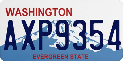 WA license plate AXP9354