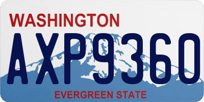 WA license plate AXP9360