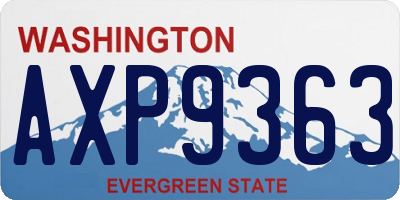 WA license plate AXP9363