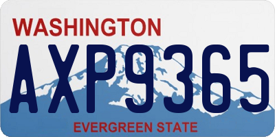 WA license plate AXP9365