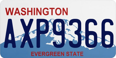 WA license plate AXP9366