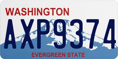 WA license plate AXP9374