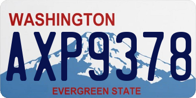 WA license plate AXP9378