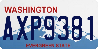 WA license plate AXP9381