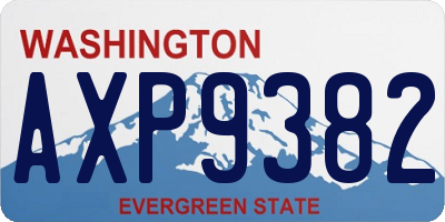 WA license plate AXP9382