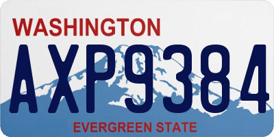 WA license plate AXP9384