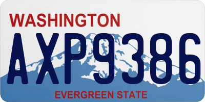 WA license plate AXP9386