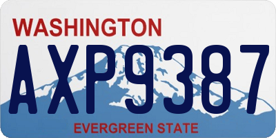 WA license plate AXP9387