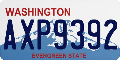 WA license plate AXP9392