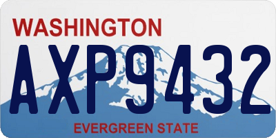 WA license plate AXP9432