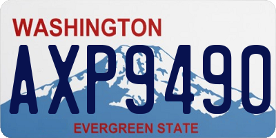 WA license plate AXP9490
