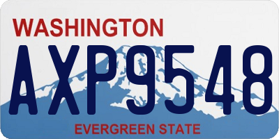 WA license plate AXP9548
