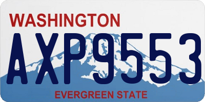 WA license plate AXP9553