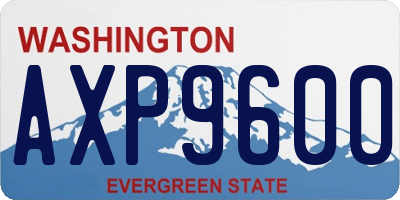 WA license plate AXP9600