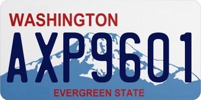 WA license plate AXP9601