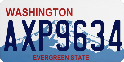WA license plate AXP9634