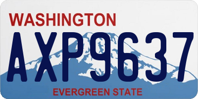 WA license plate AXP9637