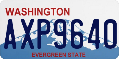 WA license plate AXP9640