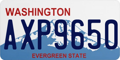 WA license plate AXP9650