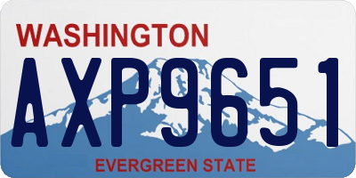 WA license plate AXP9651