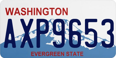 WA license plate AXP9653