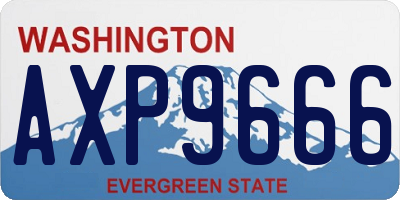 WA license plate AXP9666