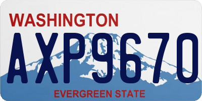 WA license plate AXP9670