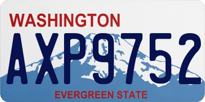 WA license plate AXP9752