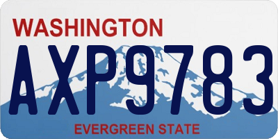 WA license plate AXP9783