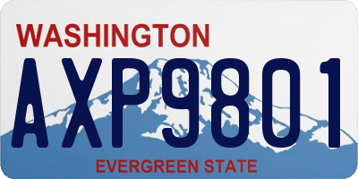 WA license plate AXP9801