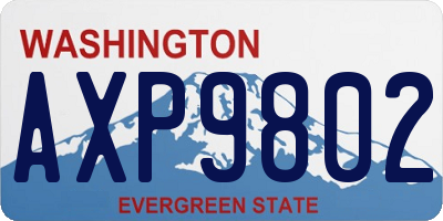 WA license plate AXP9802