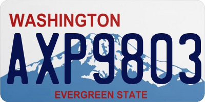 WA license plate AXP9803