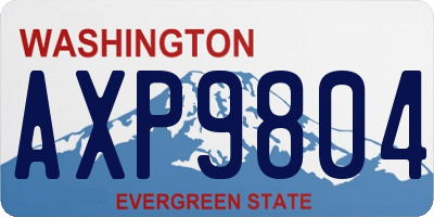 WA license plate AXP9804