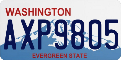 WA license plate AXP9805