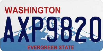WA license plate AXP9820