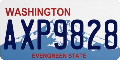 WA license plate AXP9828