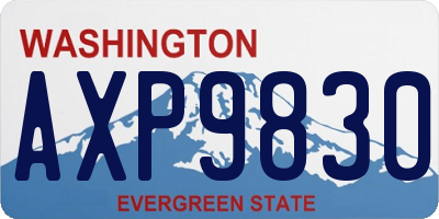 WA license plate AXP9830