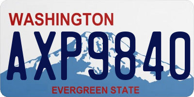 WA license plate AXP9840