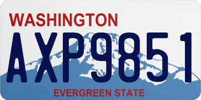 WA license plate AXP9851