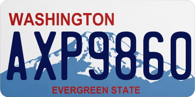 WA license plate AXP9860