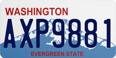 WA license plate AXP9881