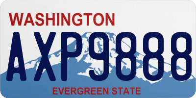 WA license plate AXP9888