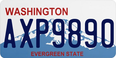 WA license plate AXP9890