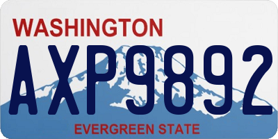 WA license plate AXP9892